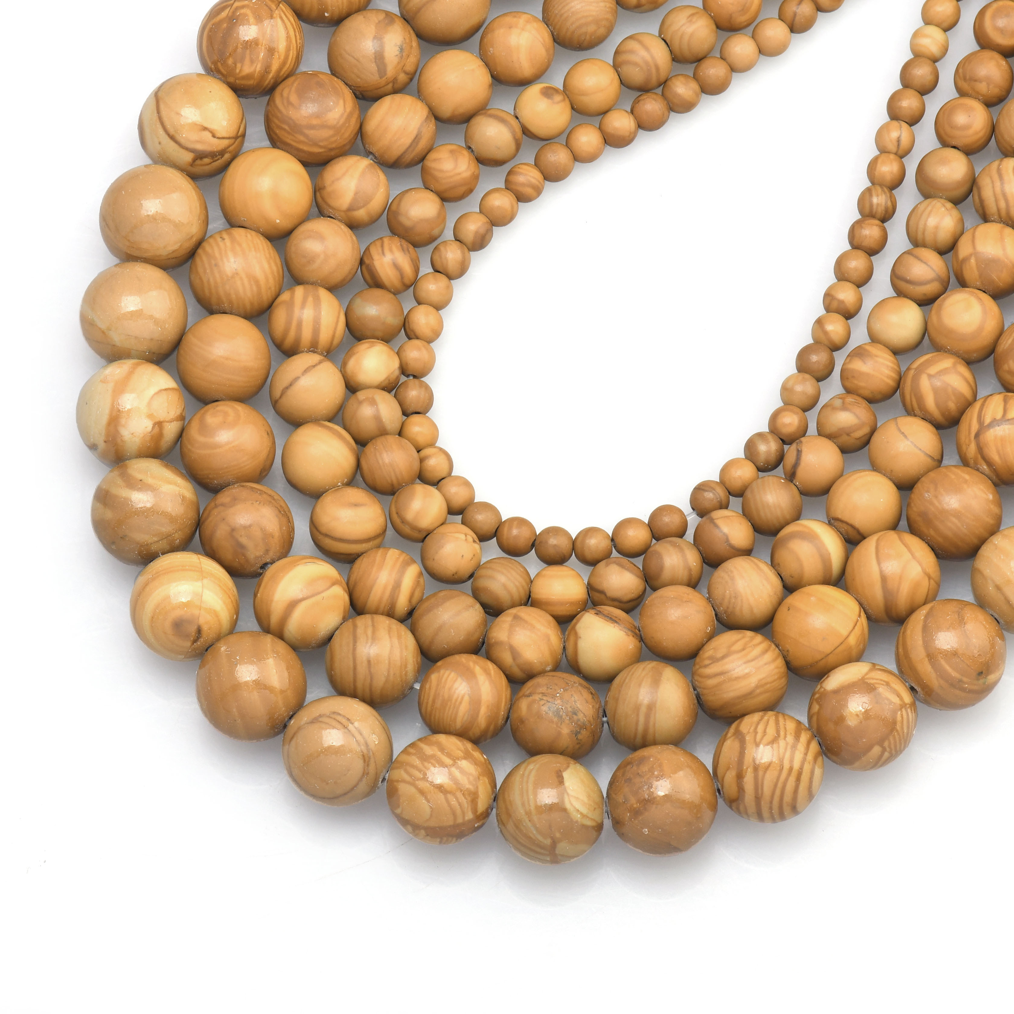 Natural Yellow Line Stone Beads for Jewelry Making